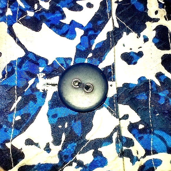 COLDWATER CREEK MISSES/TEENS SIZE P4 SMALL BLUE & WHITE JACKET ABSTRACT FLORAL. - Picture 8 of 8